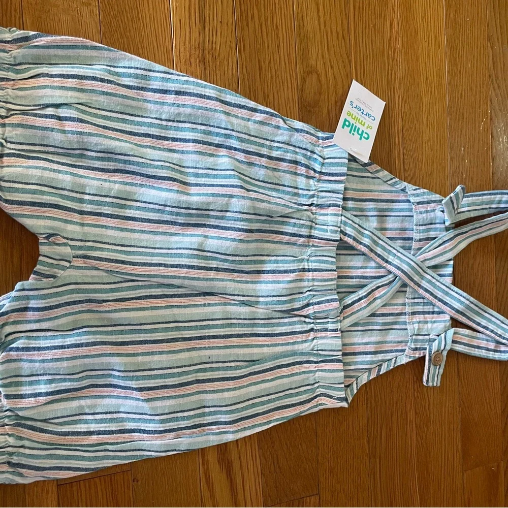 Carter’s costal‎ coveralls linen and cotton blend NWT 24mos